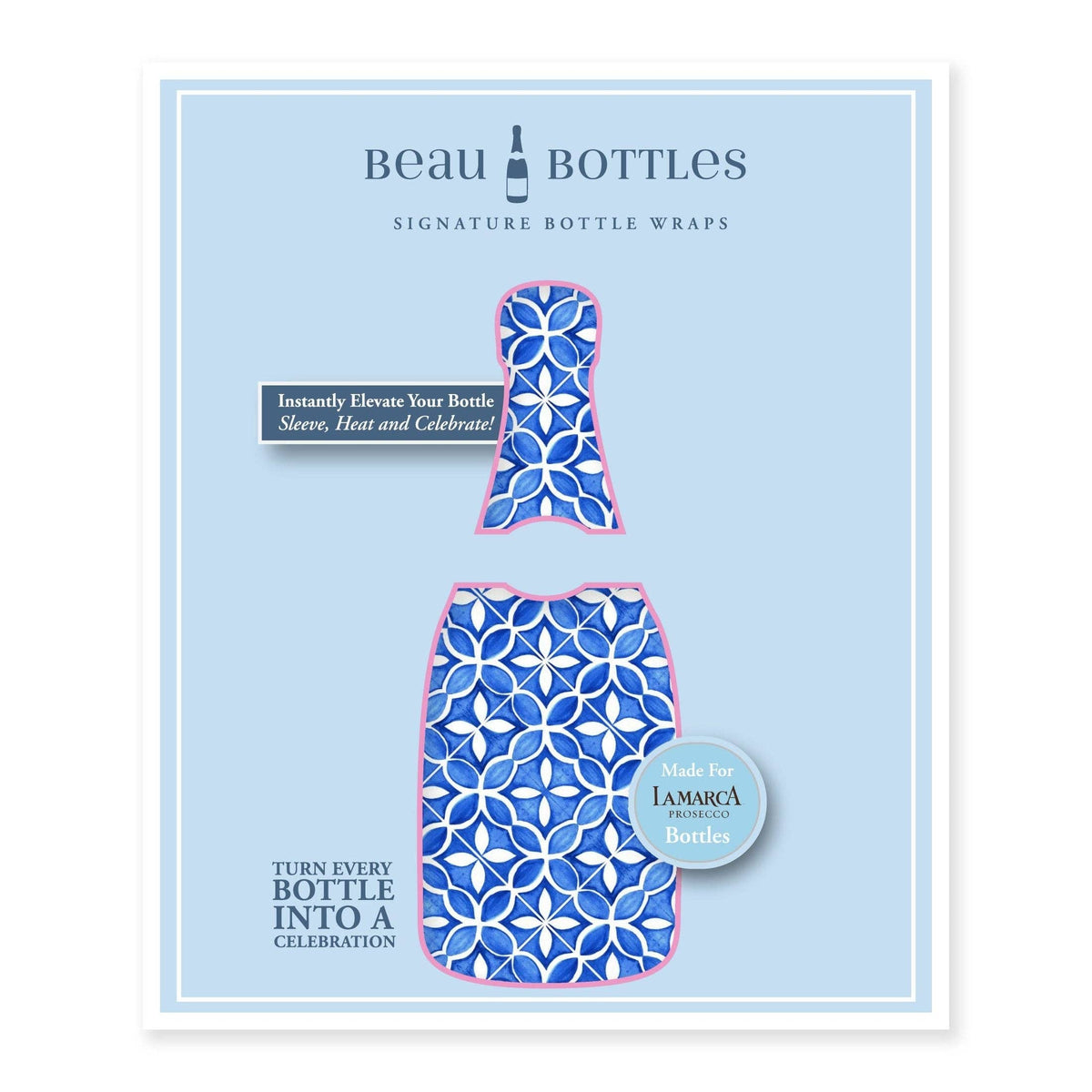 Andalusian Tile Prosecco Bottle Wrap