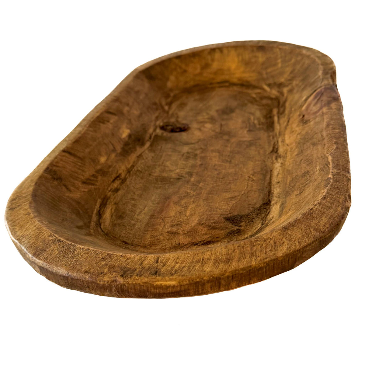 Medium Wood Carved Bowl 20": Natural, 20x12x4