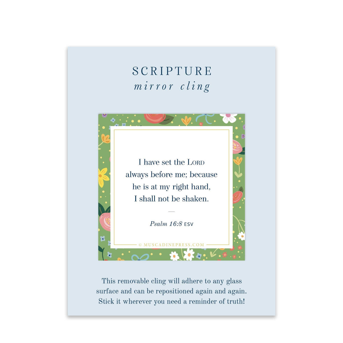 Scripture Mirror Cling, I Will Not Be Shaken