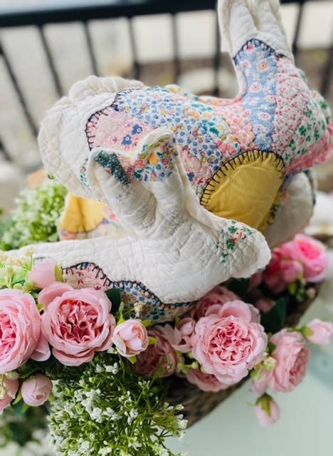 Vintage Fabric Easter Bunnies made from upcycled quilts