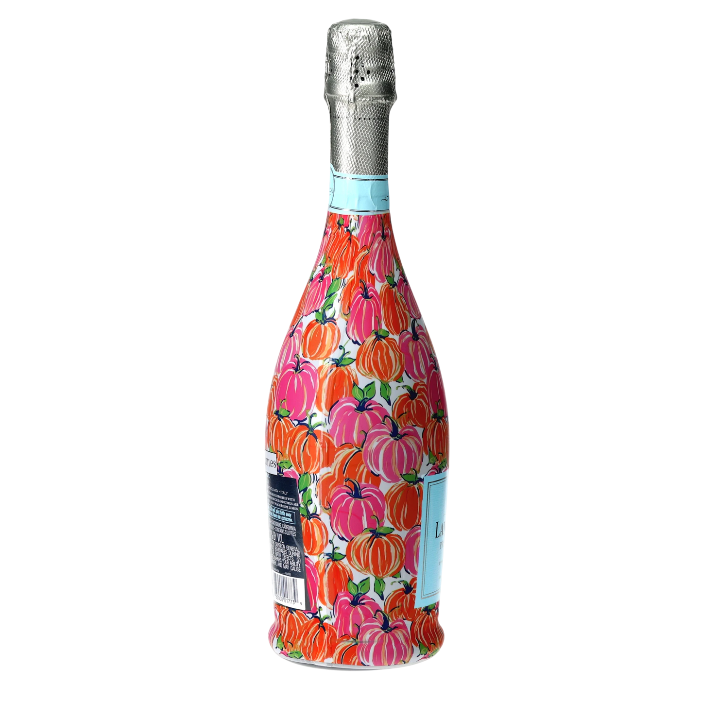 Pink & Orange Pumpkins Prosecco Bottle Wrap