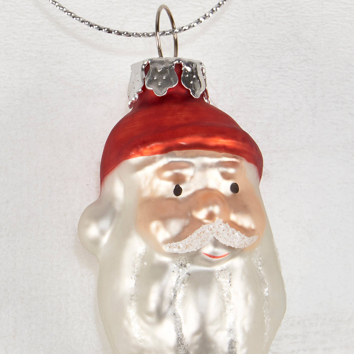 Glass Santa Ornament