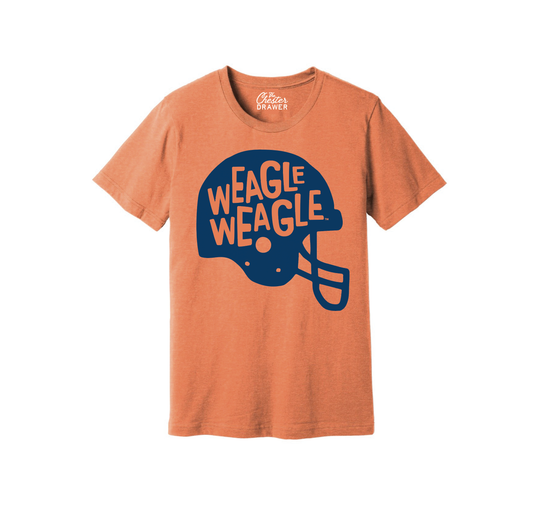 Weagle Weagle Football Helmet: Heather Orange + Navy, Large