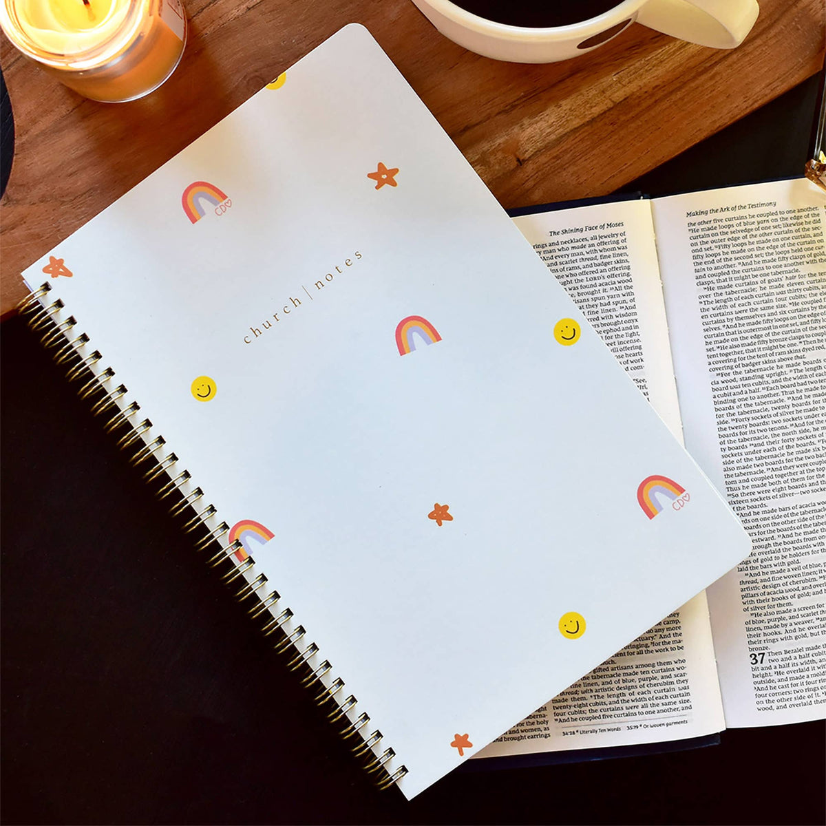 Happy Rainbow Bible Study Notebook by Callie Danielle