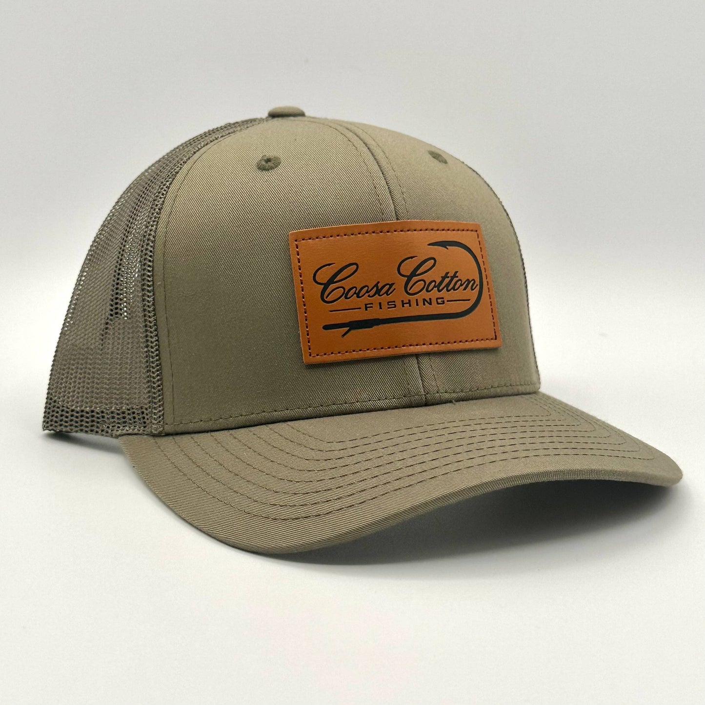 Leather Patch Trucker Hat- Loden Green