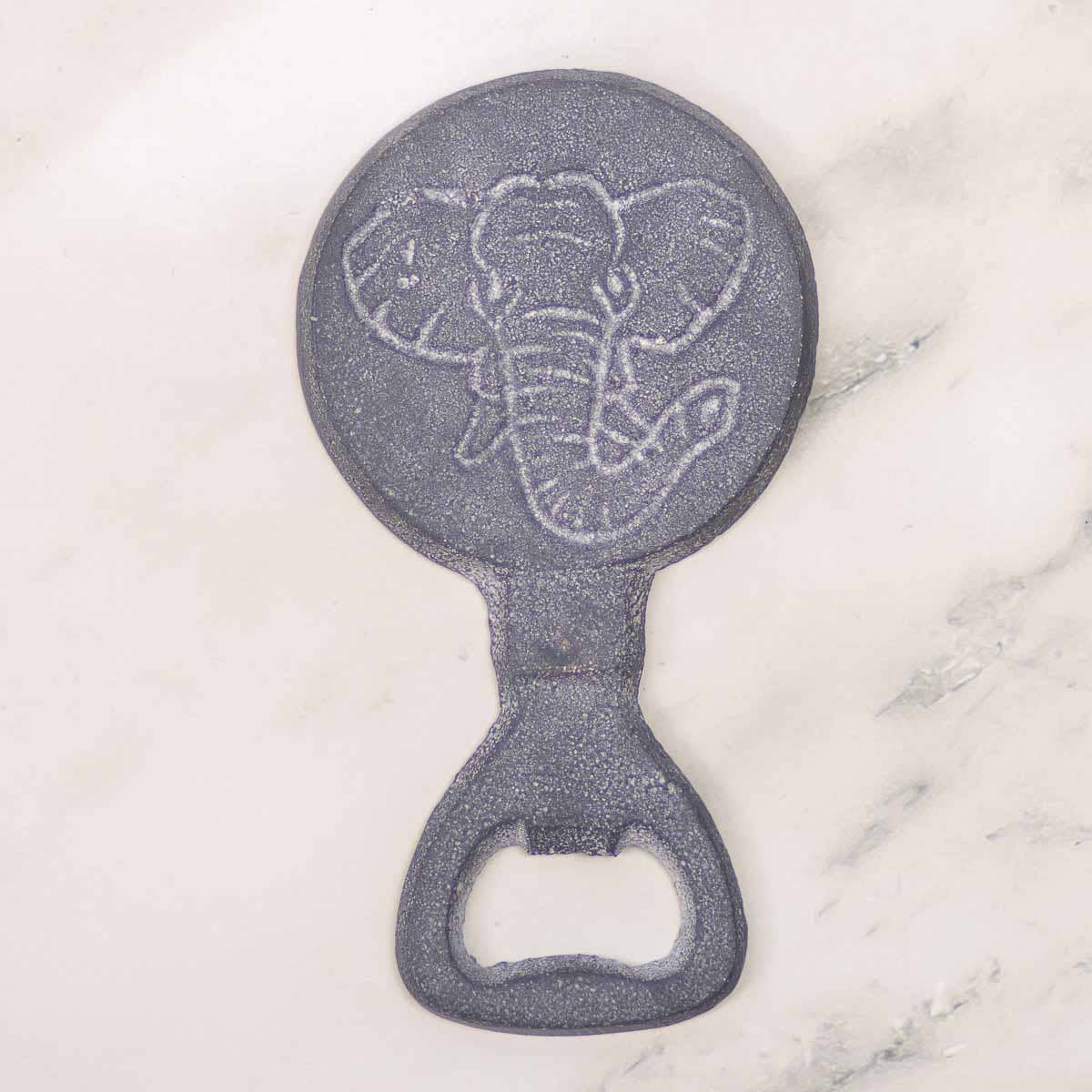 Elephant Bottle Opener   Antique Gray    2.5x4.5