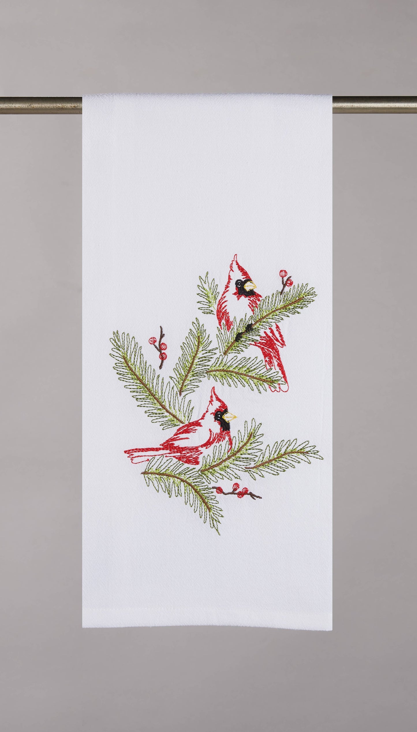 Cardinals Embroidered Kitchen Towel