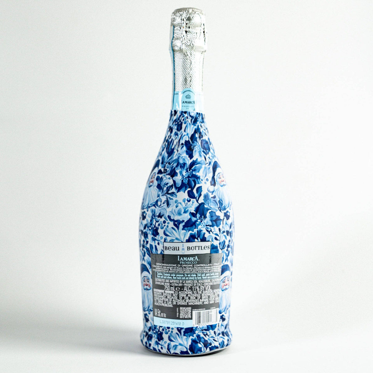 Beau Bottles Blue and White Santa - La Marca Edition