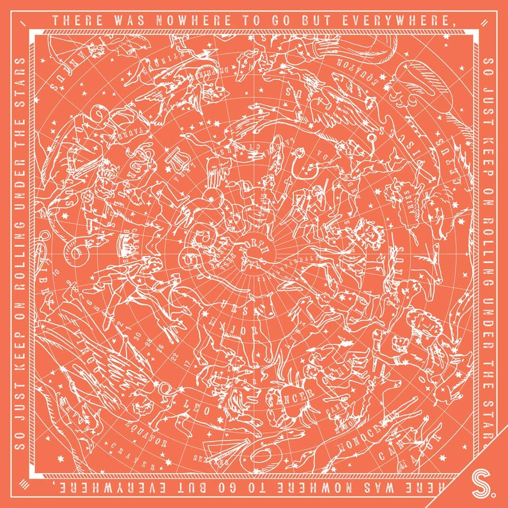 Nowhere to go but Everywhere Road Trip Bandana (orange)