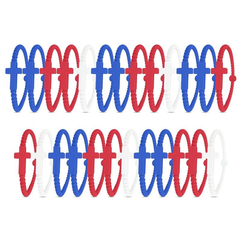 Jesus Bracelets - 25 Packs: USA (25 Pack), Small
