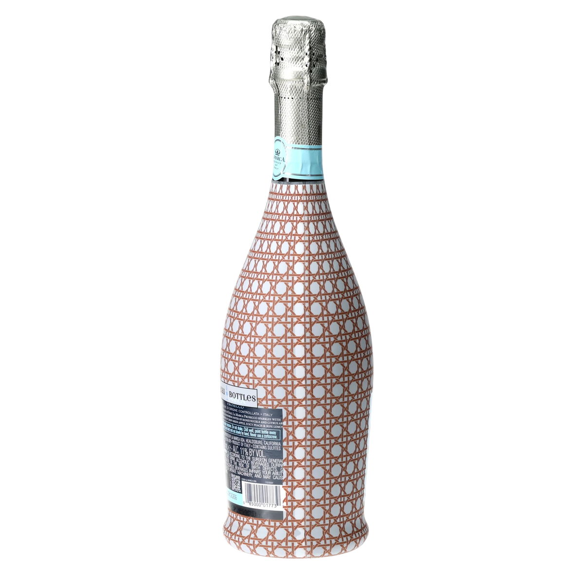 Brown & White Cane Prosecco Bottle Wrap
