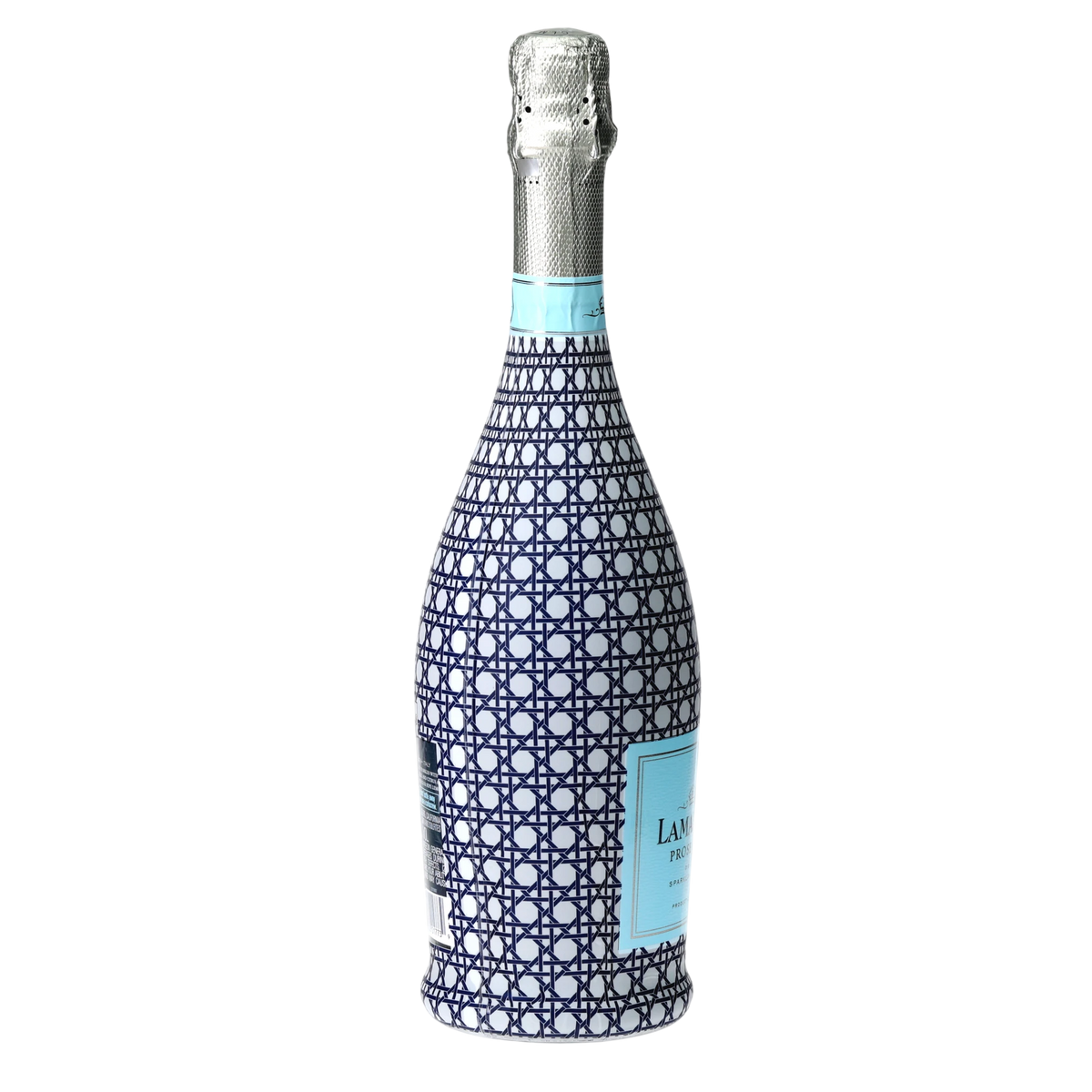 Navy & White Cane Prosecco Bottle Wrap