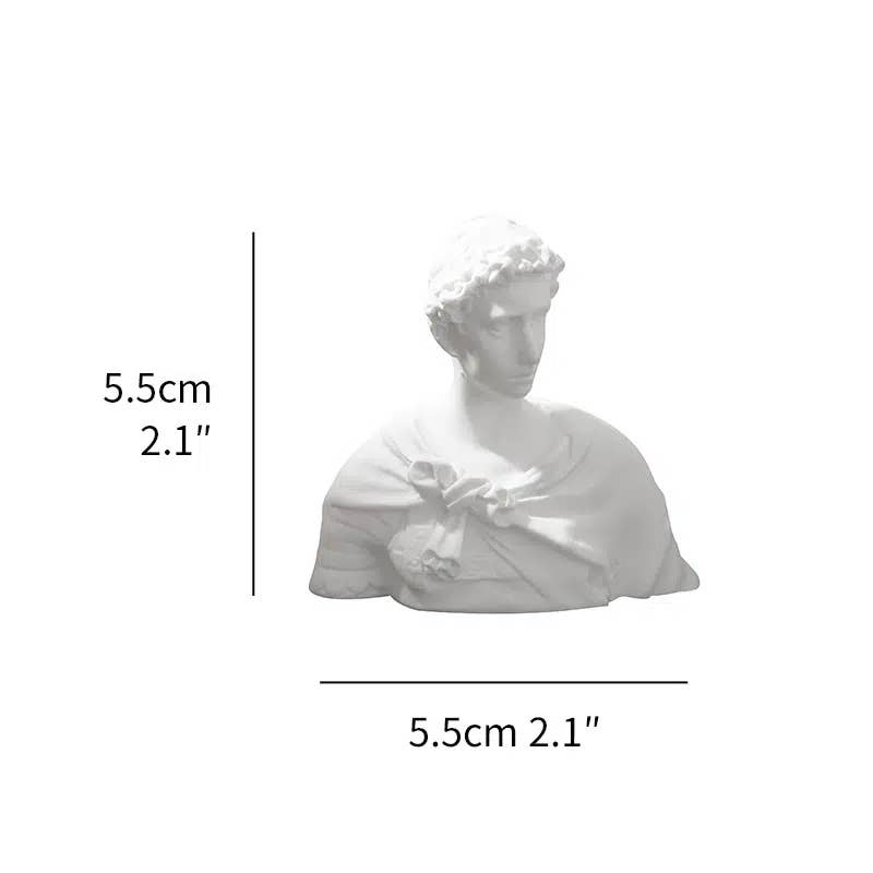 Miniature Greek Busts - Intricately Carved: David
