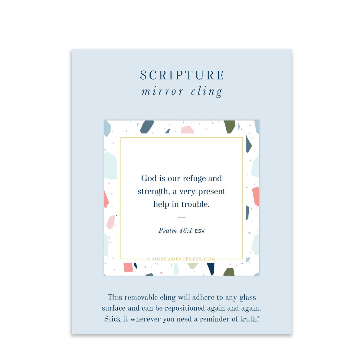 Scripture Mirror Cling, God Is Our Refuge