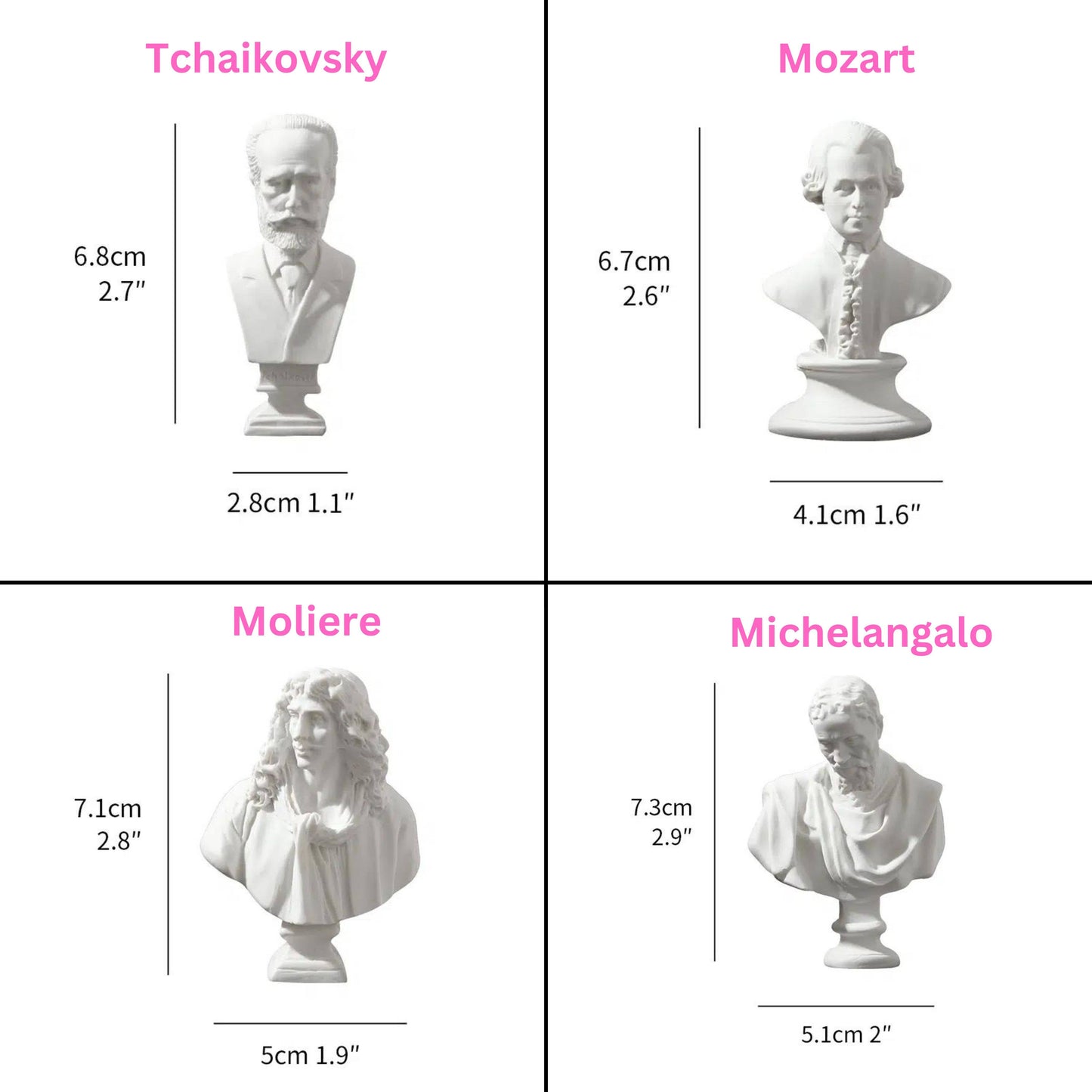 Miniature Greek Busts - Intricately Carved: David