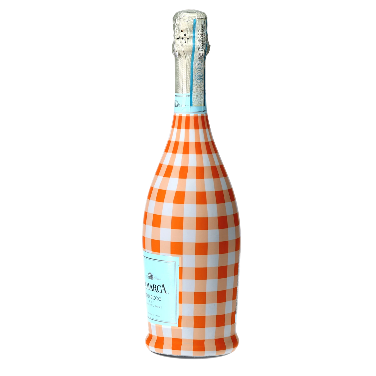 Beau Bottles Orange & White Gingham Prosecco Bottle Wrap