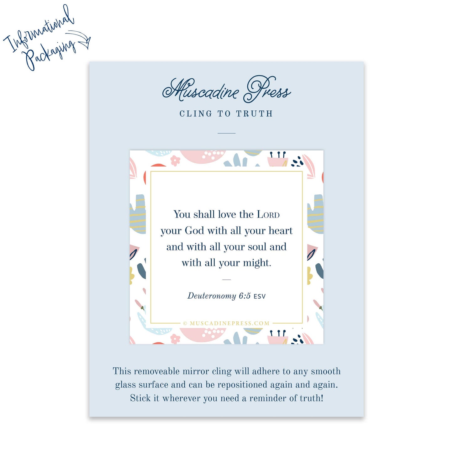 Scripture Mirror Cling, Love the Lord Your God