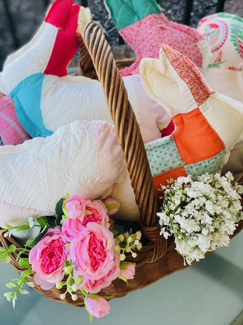 Vintage Fabric Easter Bunnies made from upcycled quilts