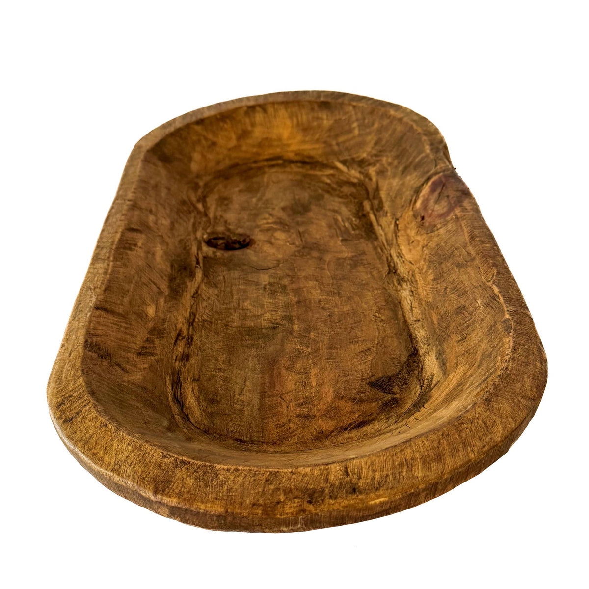 Medium Wood Carved Bowl 20": Black, 20x12x4
