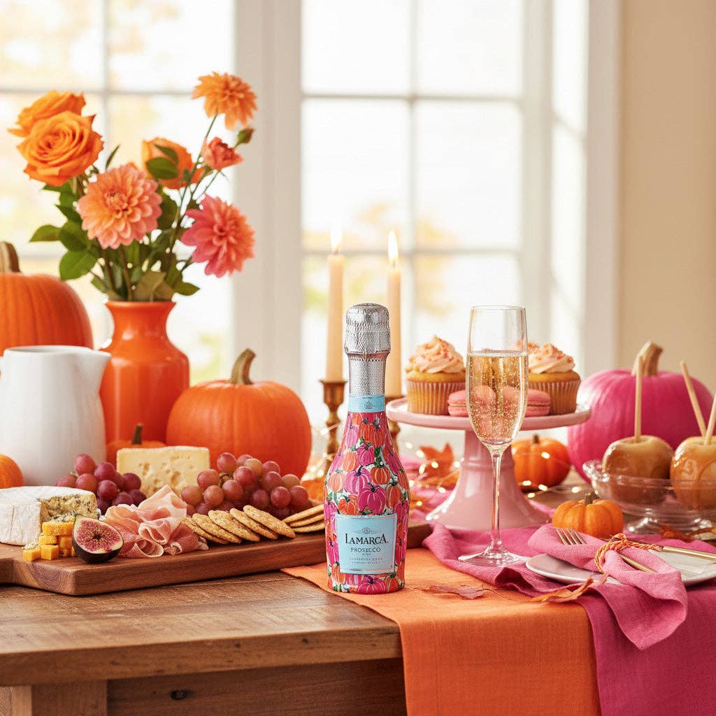 Pink & Orange Pumpkins Mini Prosecco Wraps