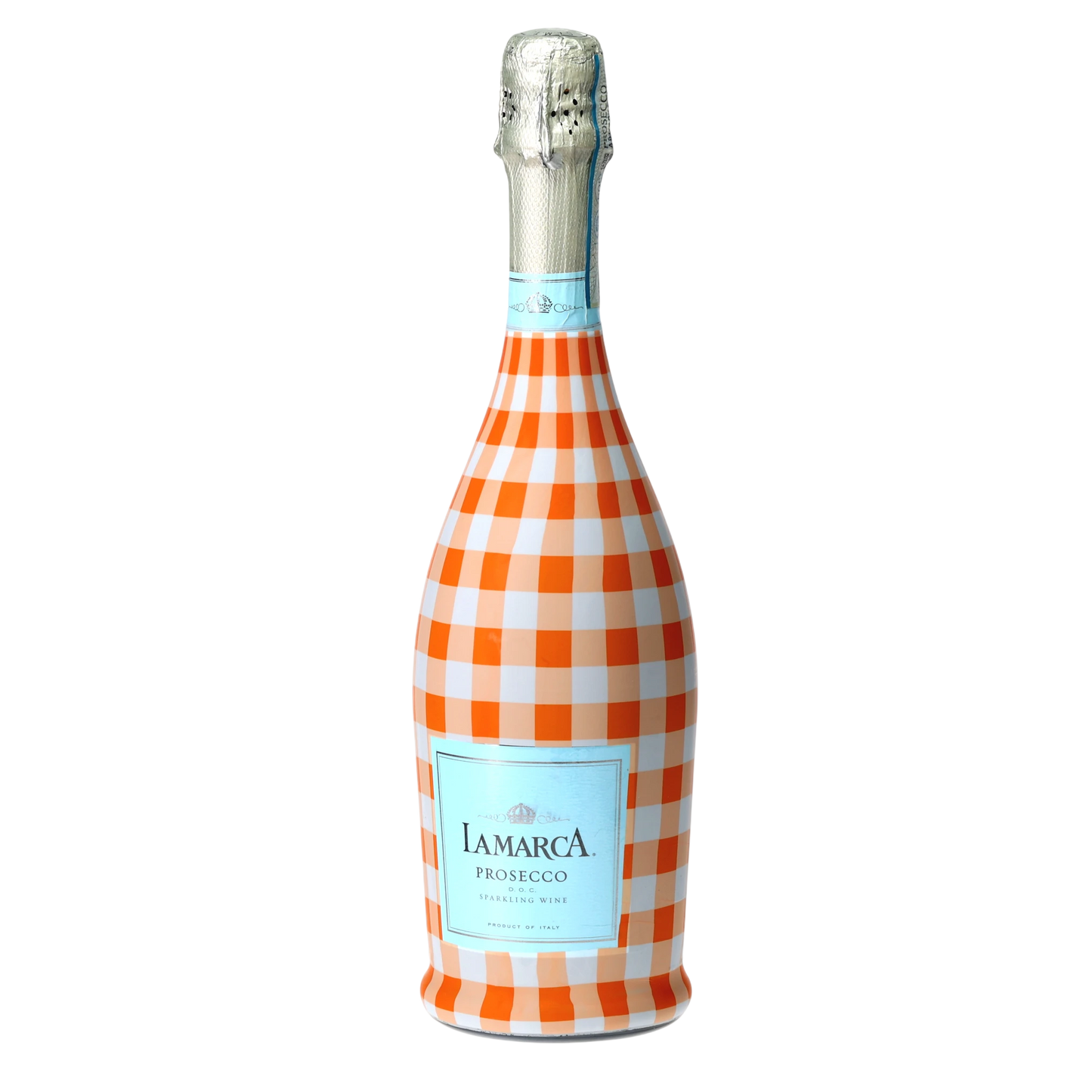 Beau Bottles Orange & White Gingham Prosecco Bottle Wrap