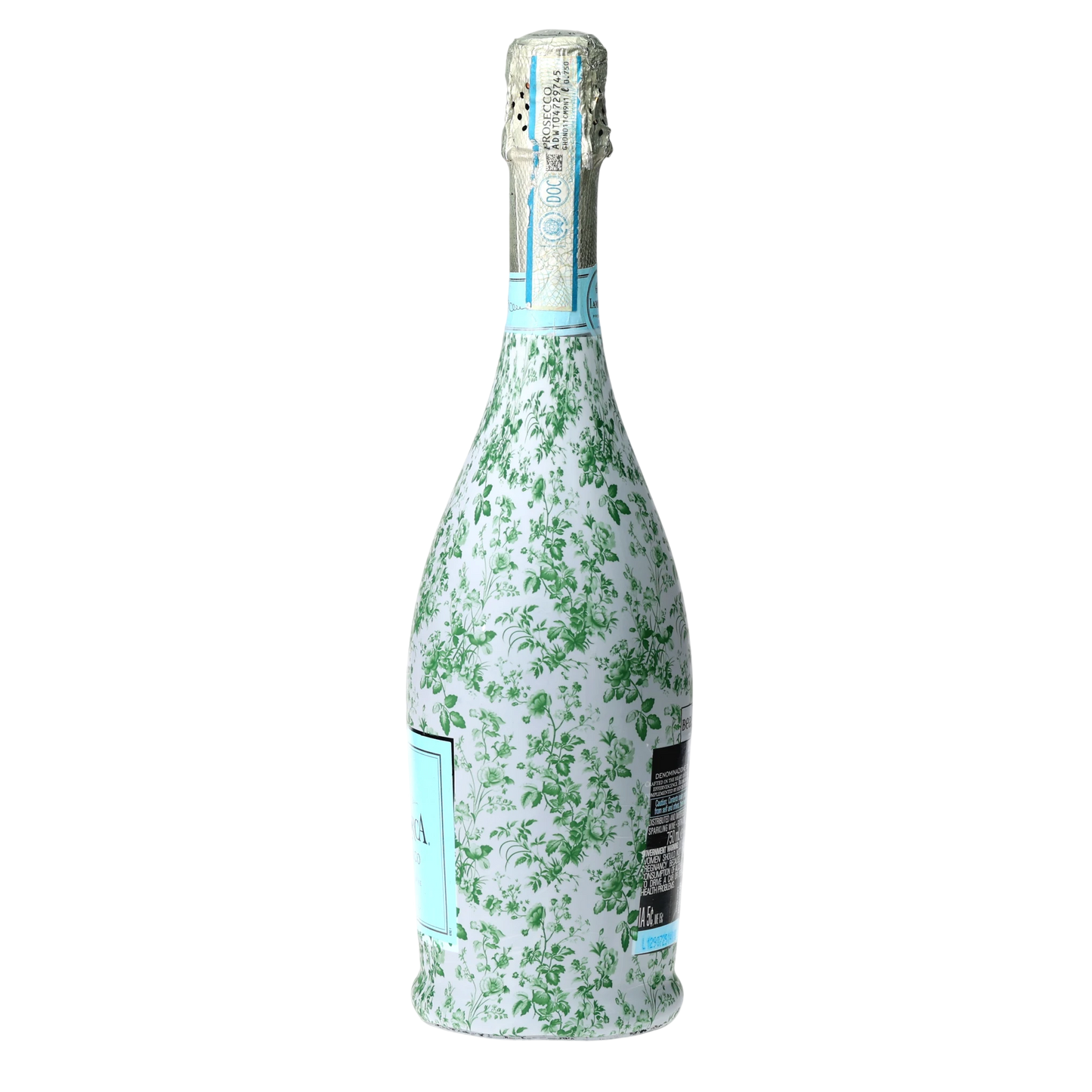 Beau Bottles Grandmillennial Green Floral Prosecco Bottle Wrap
