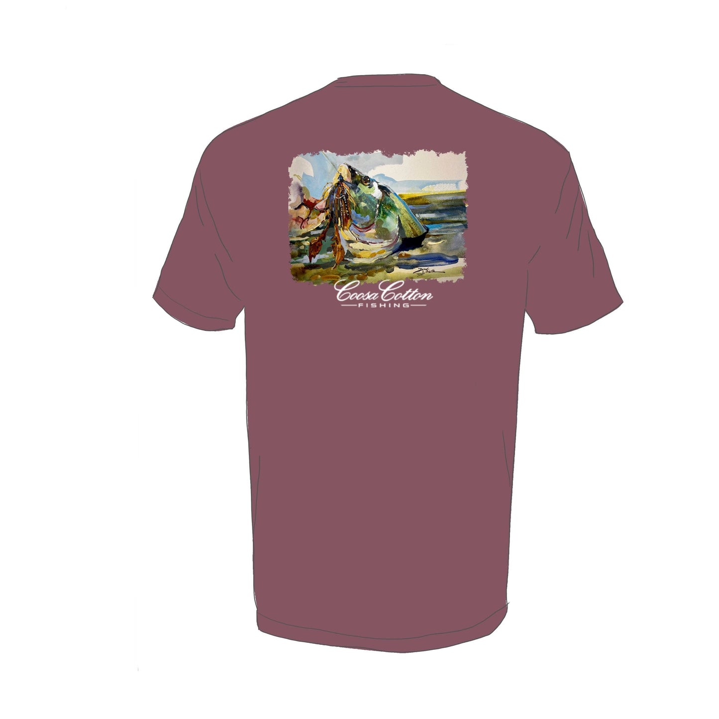 Short Sleeve Pocket Tee | Dirk Walker Bass | Berry: Small