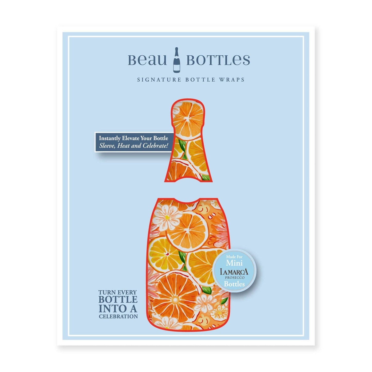 Beau Bottles Preppy Watercolor Oranges - MINI Prosecco Collection