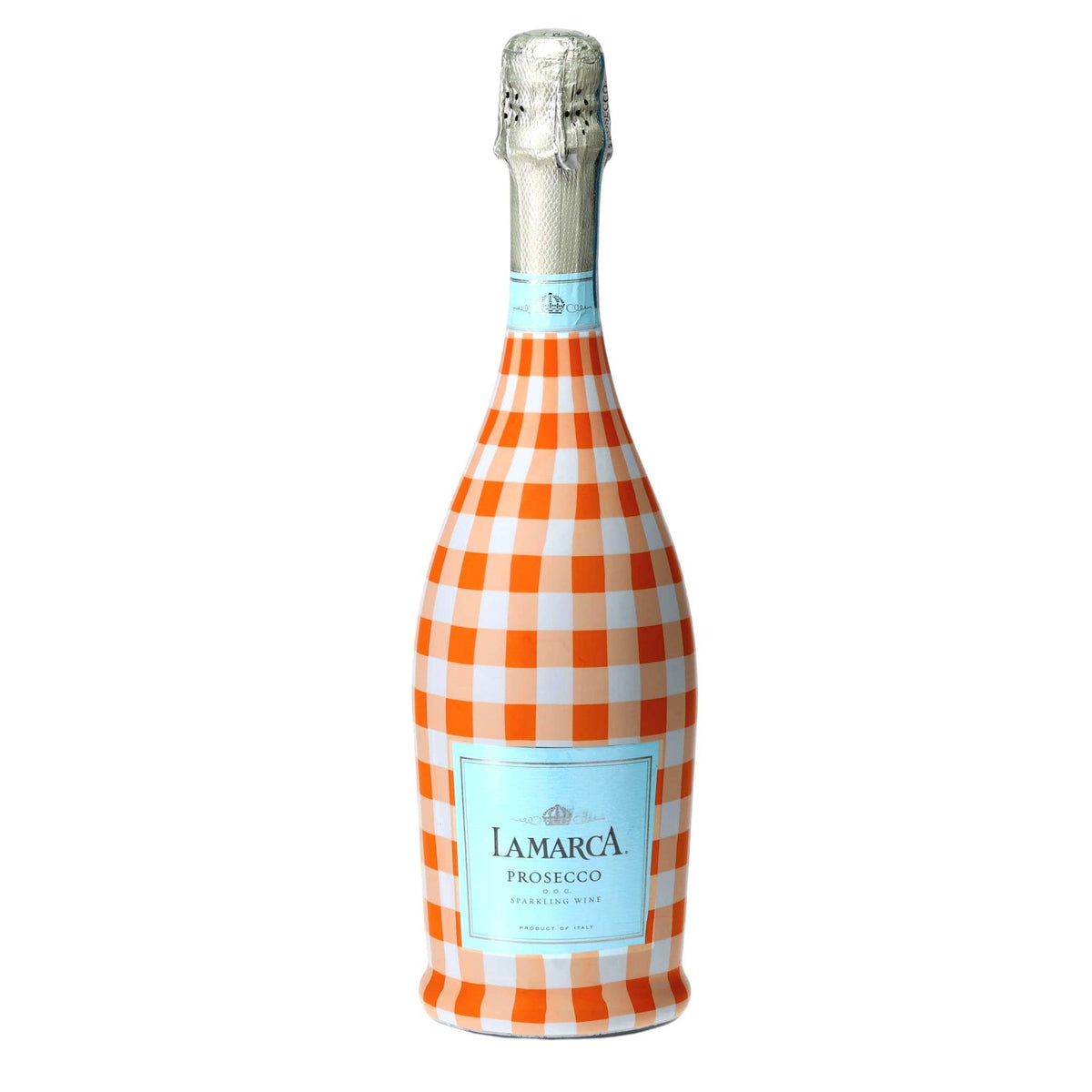 Beau Bottles Orange & White Gingham Prosecco Bottle Wrap