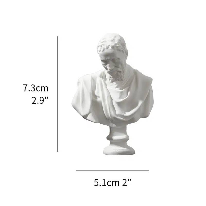 Miniature Greek Busts - Intricately Carved: David