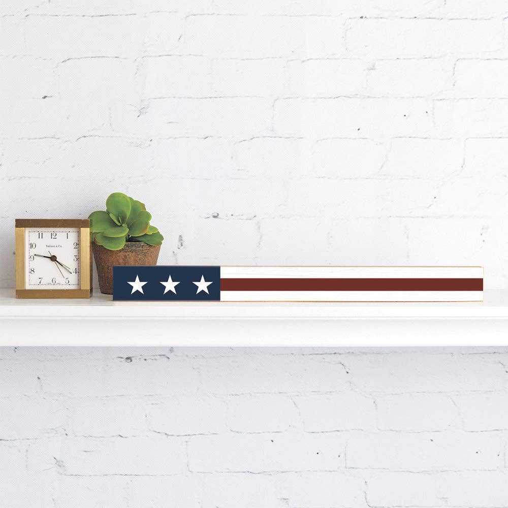 American Flag Skinny Sign | Wooden Display | USA Decor
