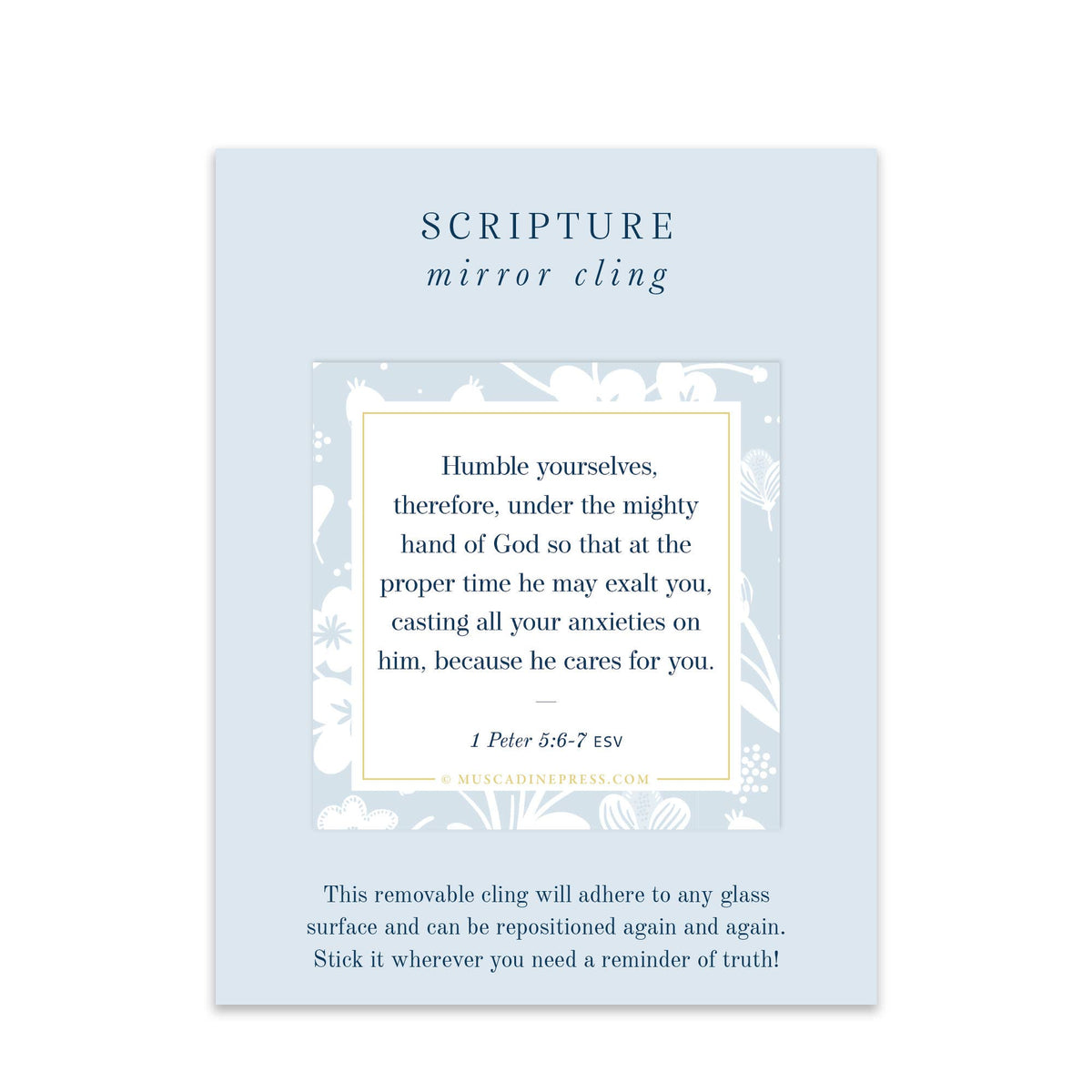 Scripture Mirror Cling, Cast Your Anxieties on Him