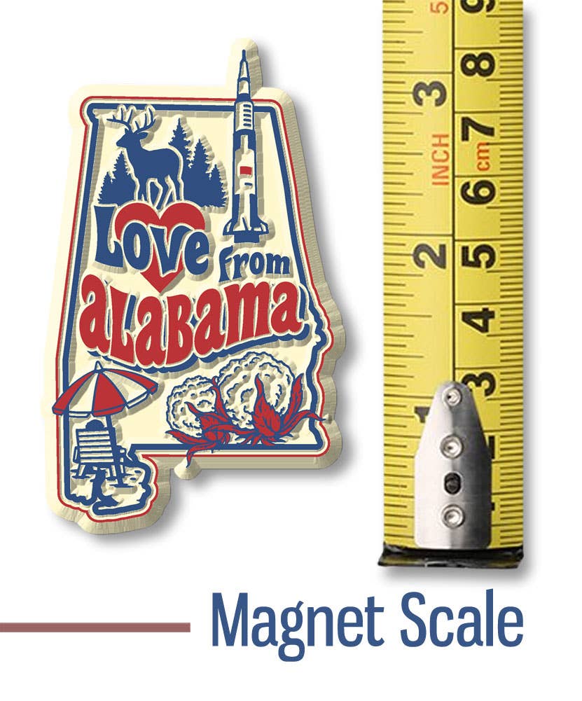 "Love from Alabama" Vintage State Magnet Made in USA