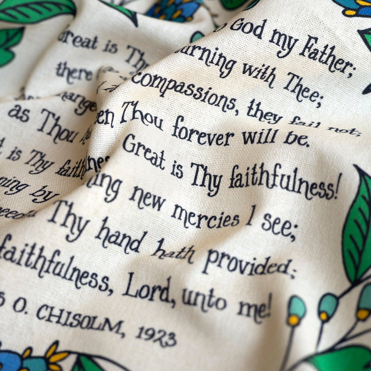 Great Is Thy Faithfulness Hymn Tea Towel – Full Color