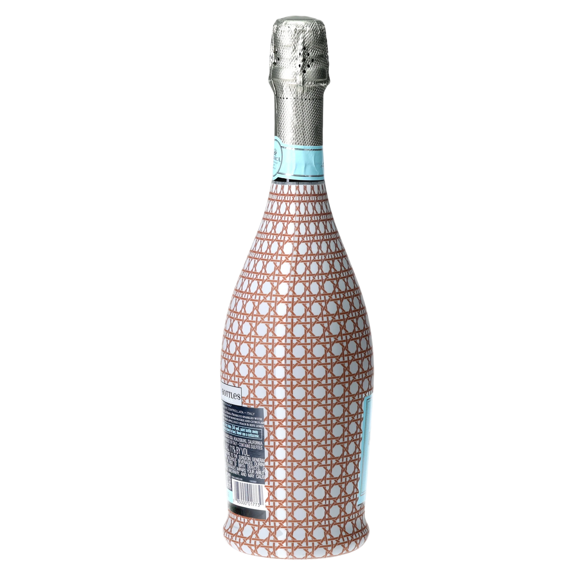 Brown & White Cane Prosecco Bottle Wrap