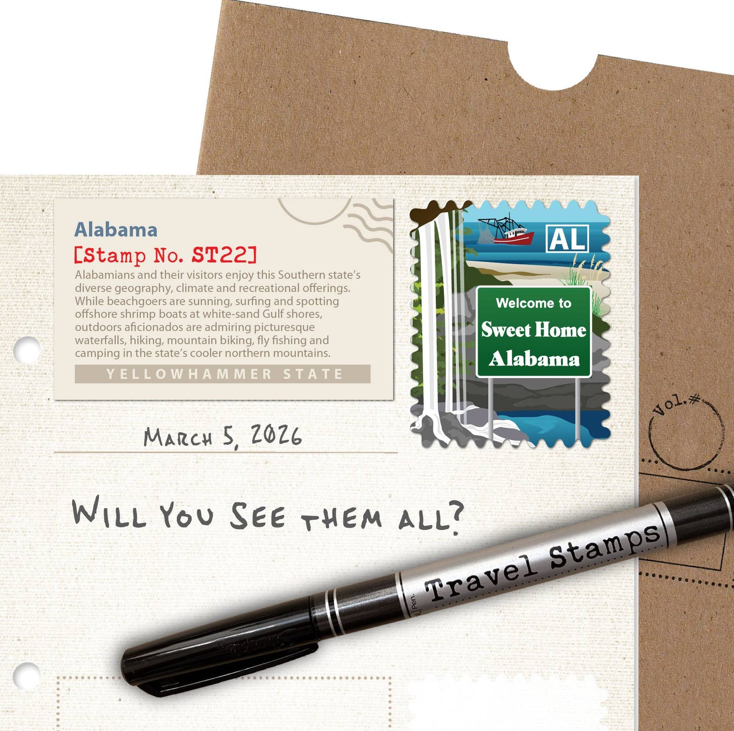 Alabama Travel Stamp