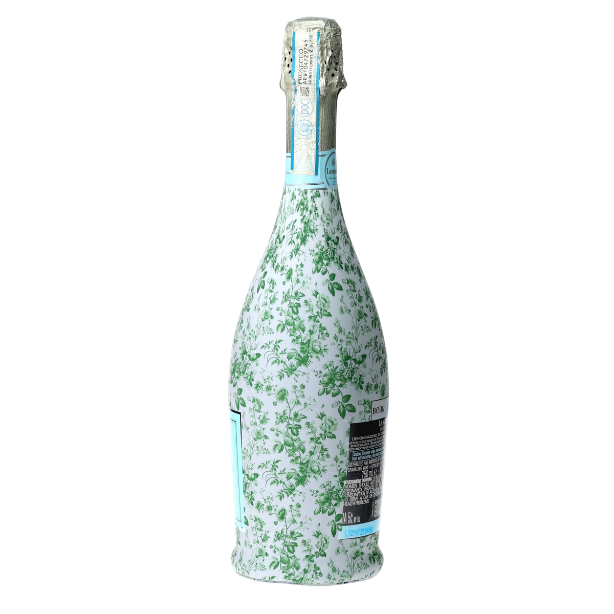 Beau Bottles Grandmillennial Green Floral Prosecco Bottle Wrap