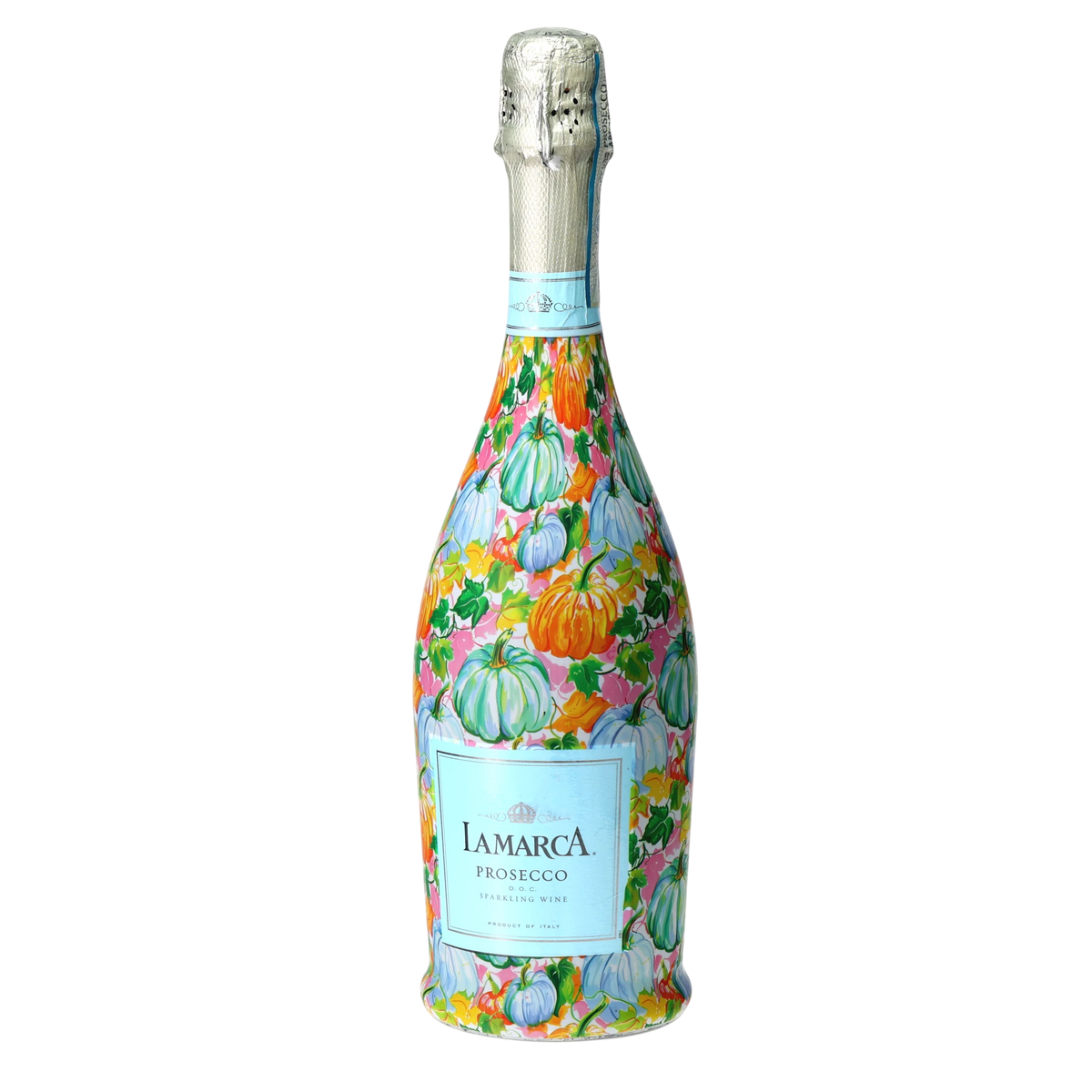 Orange & Blue Pumpkins Prosecco Bottle Wrap