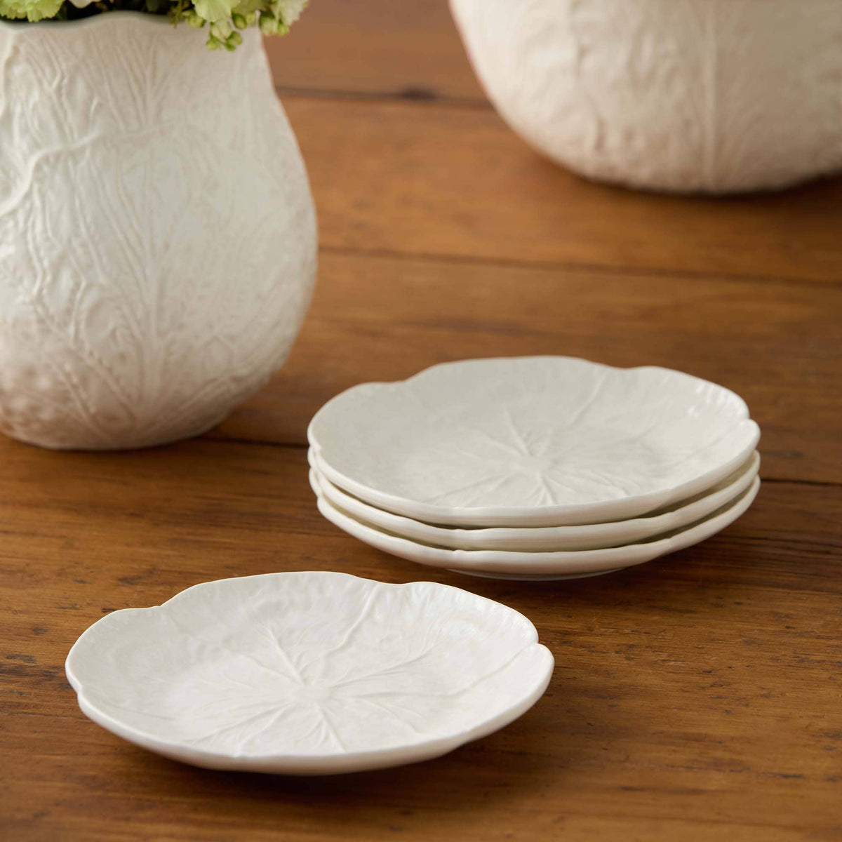 Le Jardin White Cabbage 3-D Canape Plate