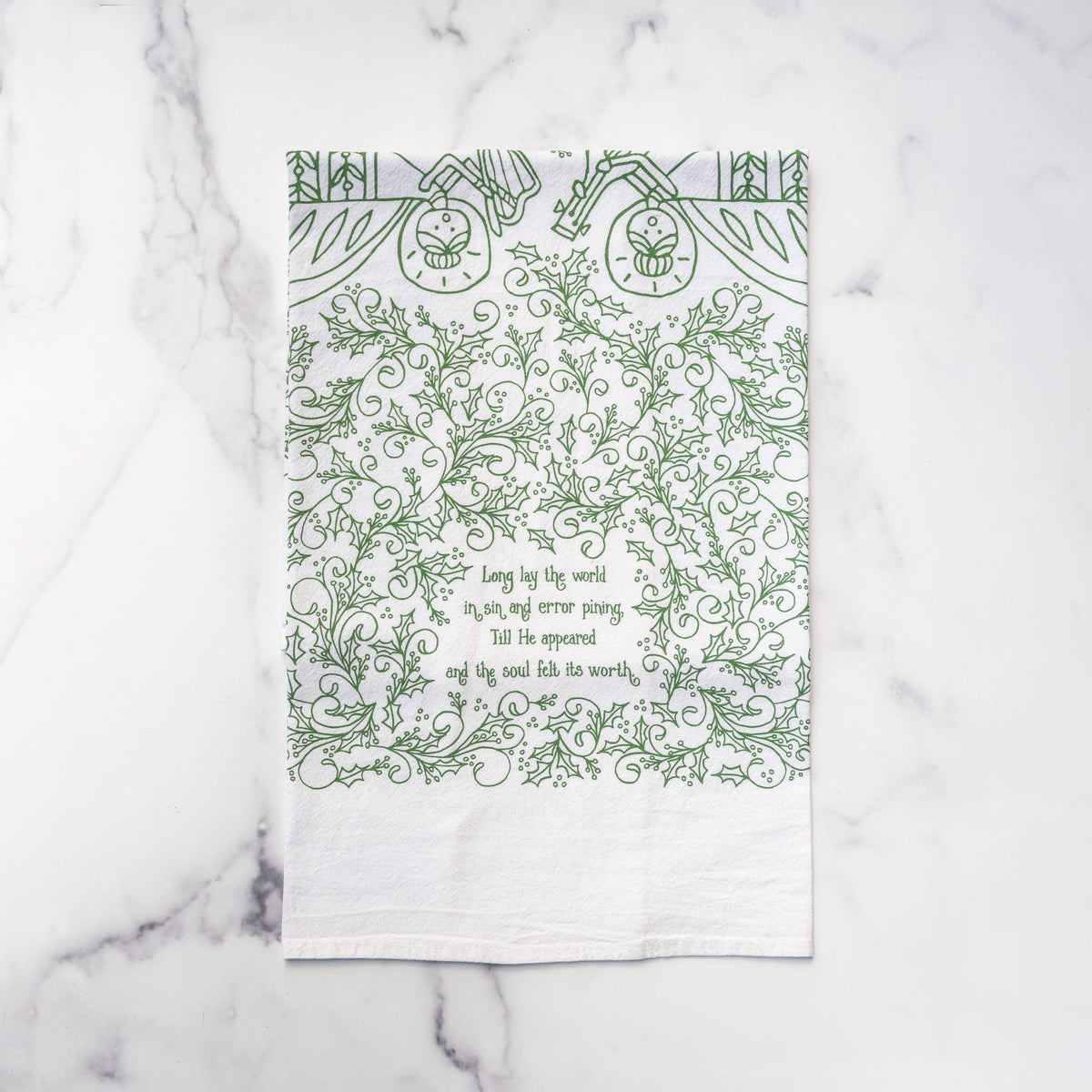 O Holy Night Christmas Hymn Tea Towel