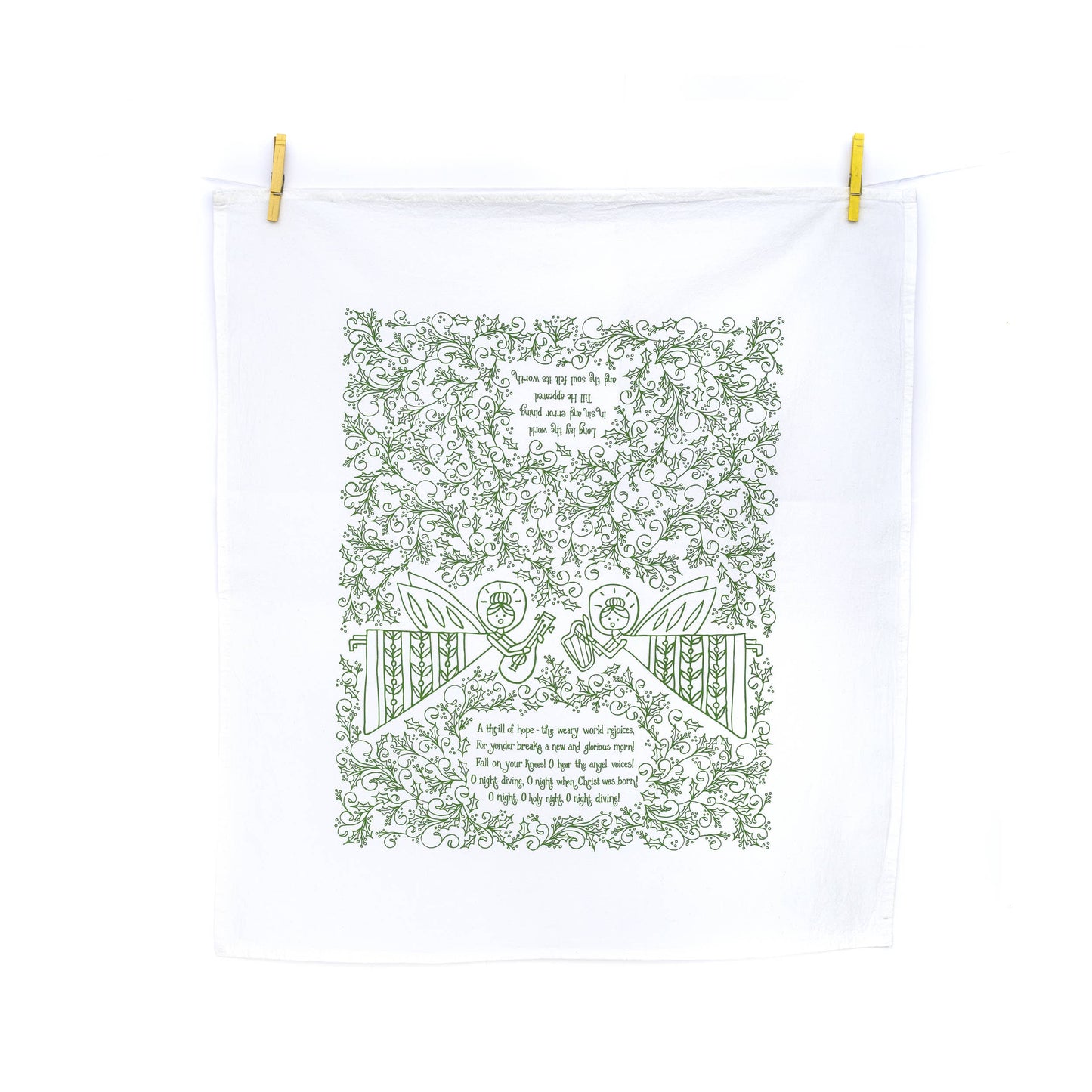 O Holy Night Christmas Hymn Tea Towel