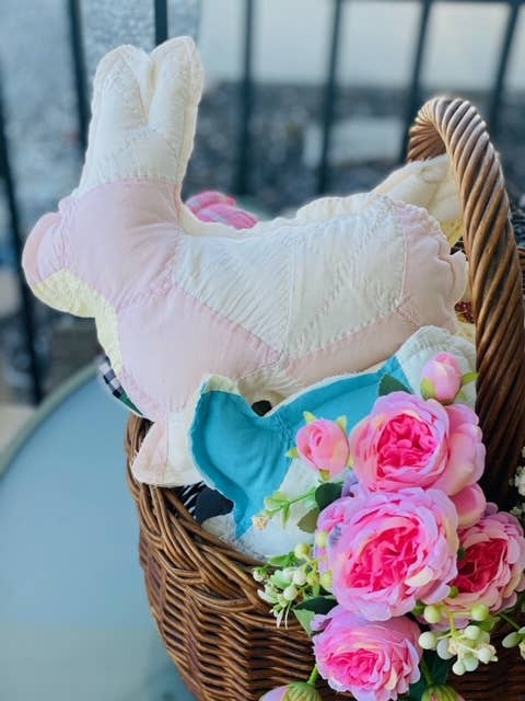Vintage Fabric Easter Bunnies made from upcycled quilts