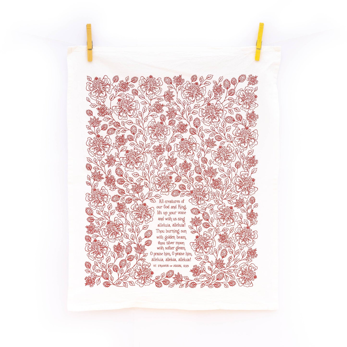 All Creatures Hymn Tea Towel — 24"x20"