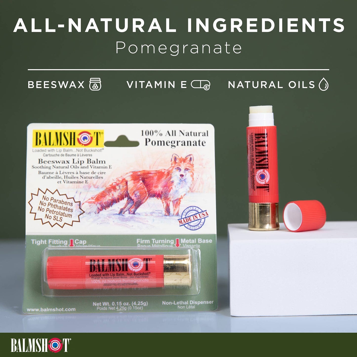 Balmshot pomegranate lip balm