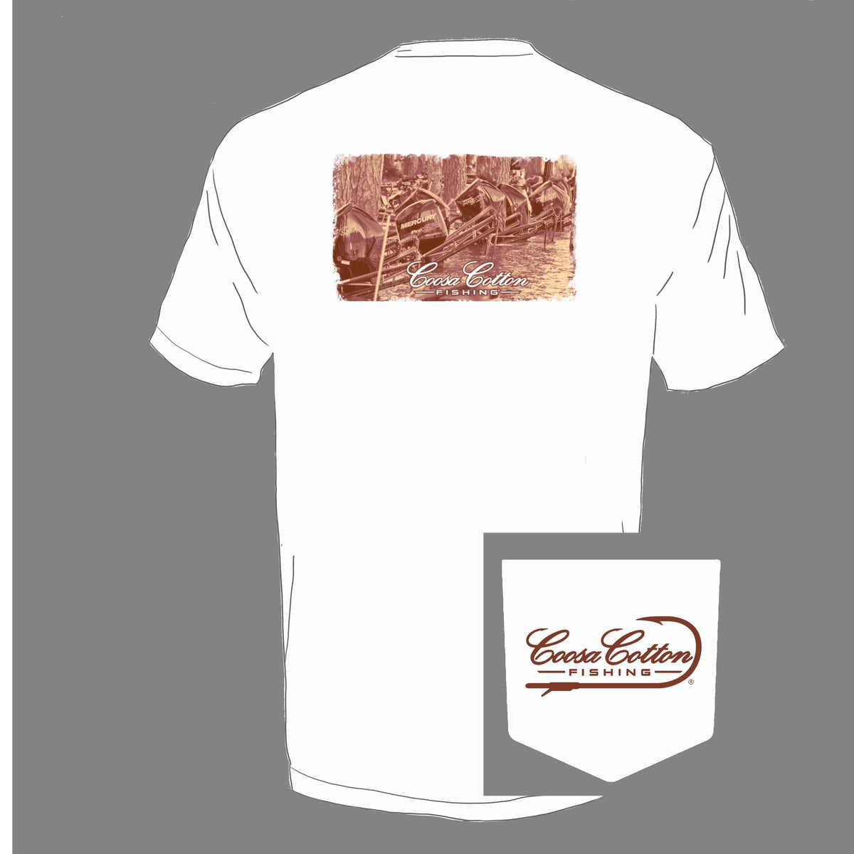 Short Sleeve Pocket Tee | Poles Down | White: Medium