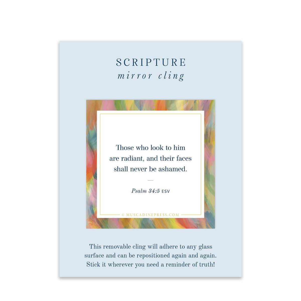 Scripture Mirror Cling, Radiant Faces