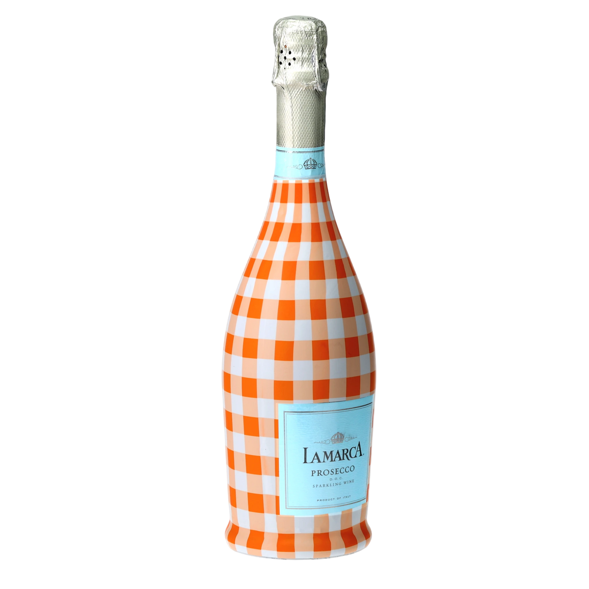 Beau Bottles Orange & White Gingham Prosecco Bottle Wrap