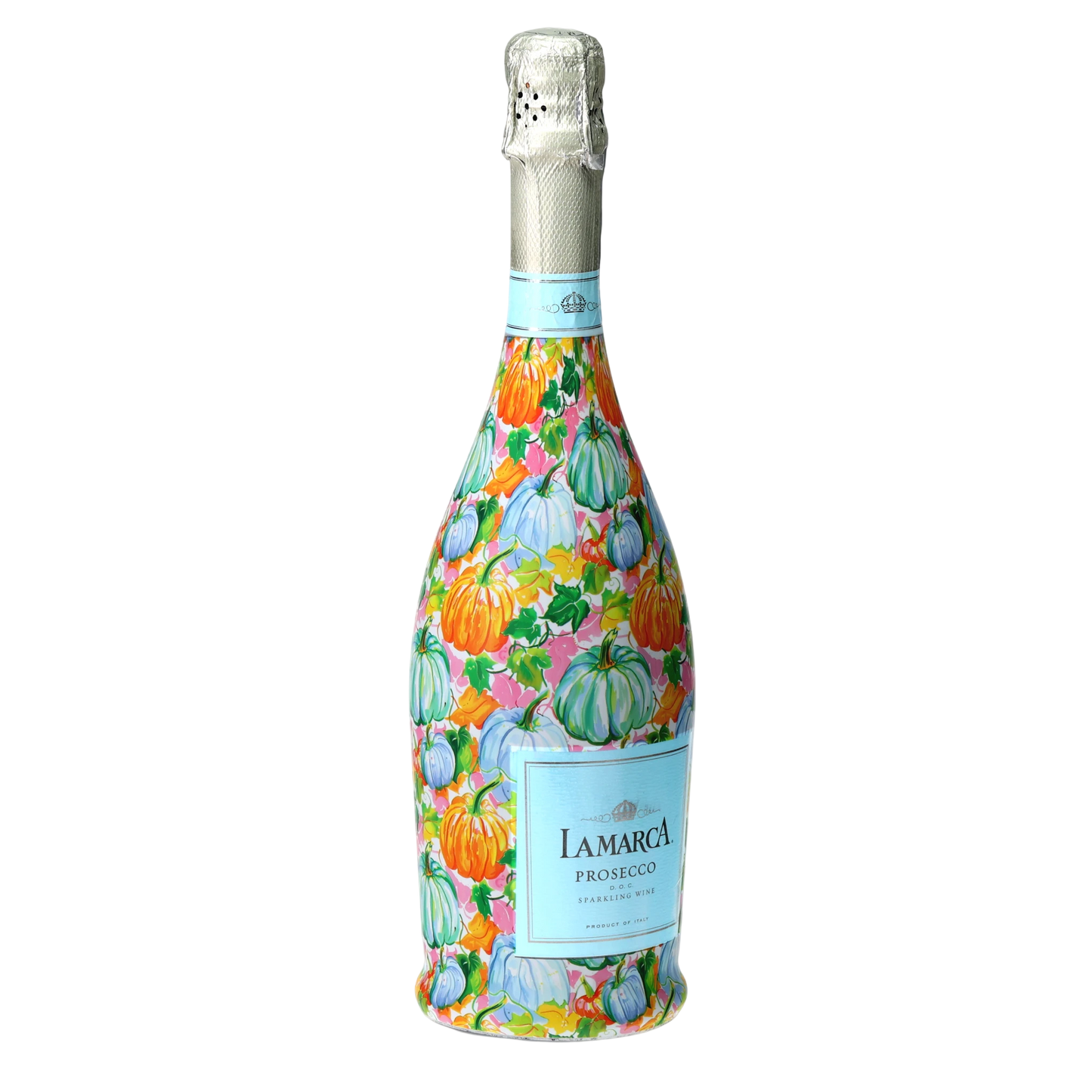 Orange & Blue Pumpkins Prosecco Bottle Wrap