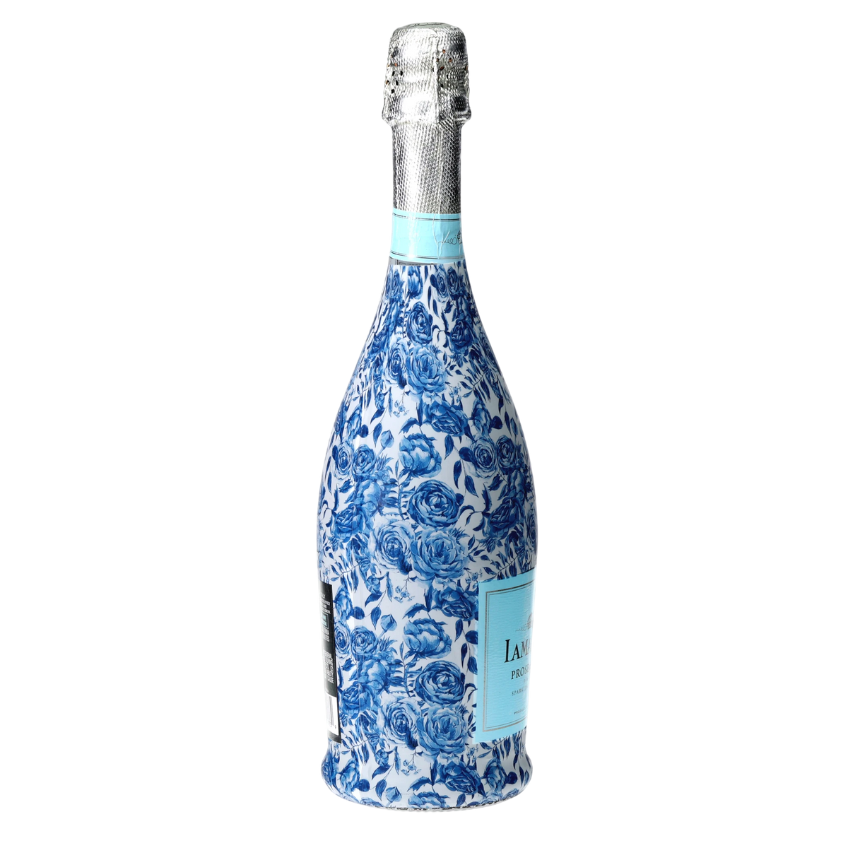 Blue Porcelain Roses Prosecco Bottle Wrap
