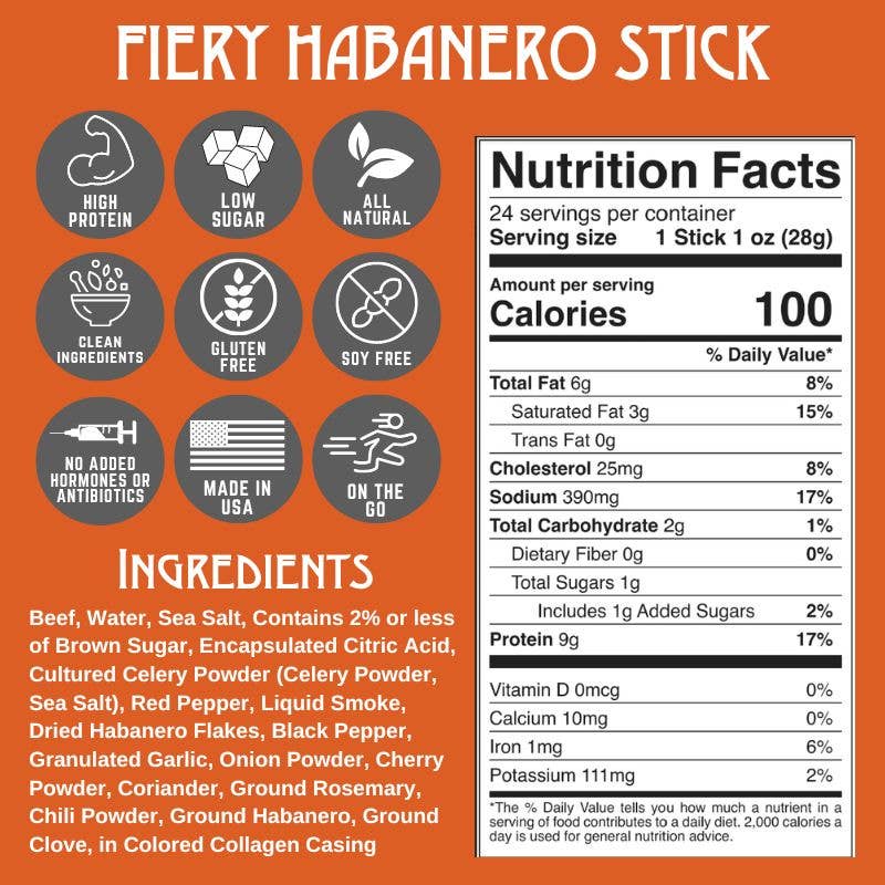 Fiery Habanero Beef Stick p